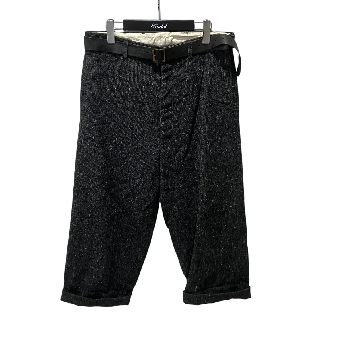 Mens Belt Trouser Wool Linenベルテッドパンツ