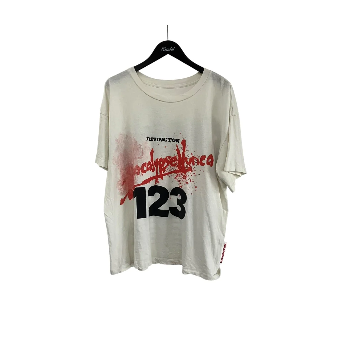 FRONT LOGO SPRAY TEEプリント半袖Tシャツ