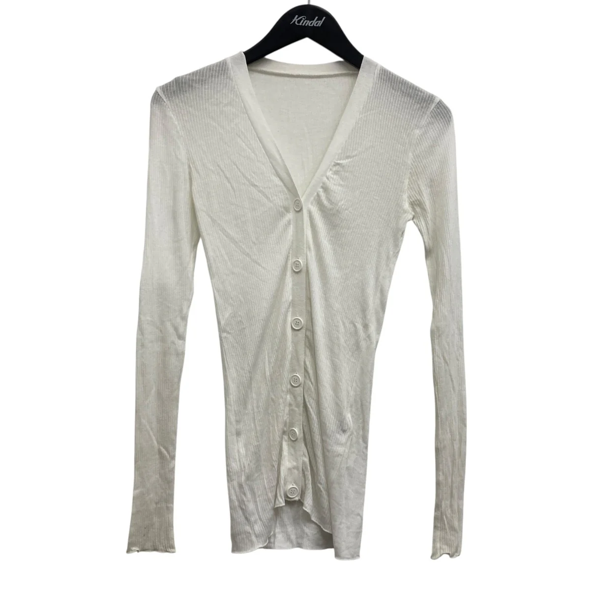 Sheer rib V cardigan