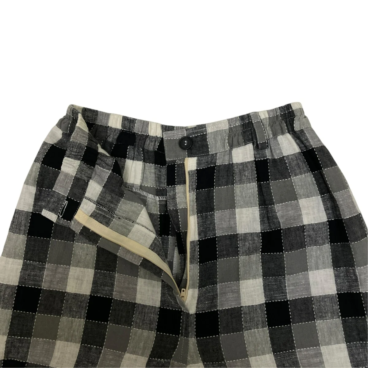 チェックリネン混パンツ - Image 3