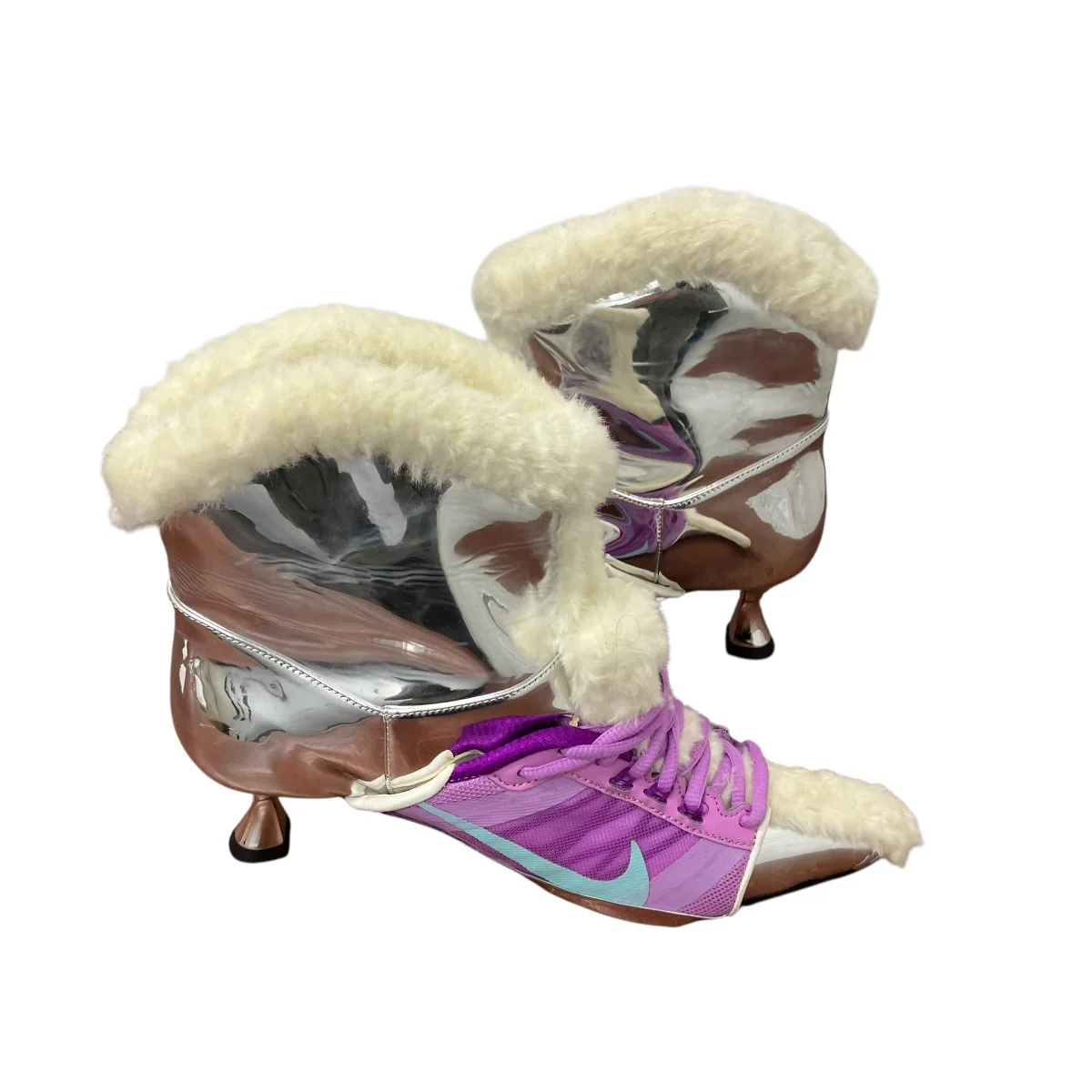 TEDDY KITTEN HEEL BOOTS SILVERブーツ - Image 3