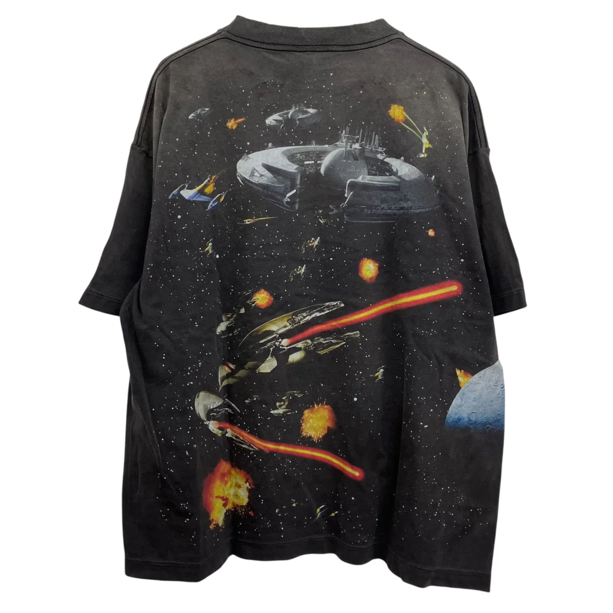 25SSSS TEE LOSTBOYS ヴィンテージ加工両面プリントクルーネック半袖Tシャツ - Image 2