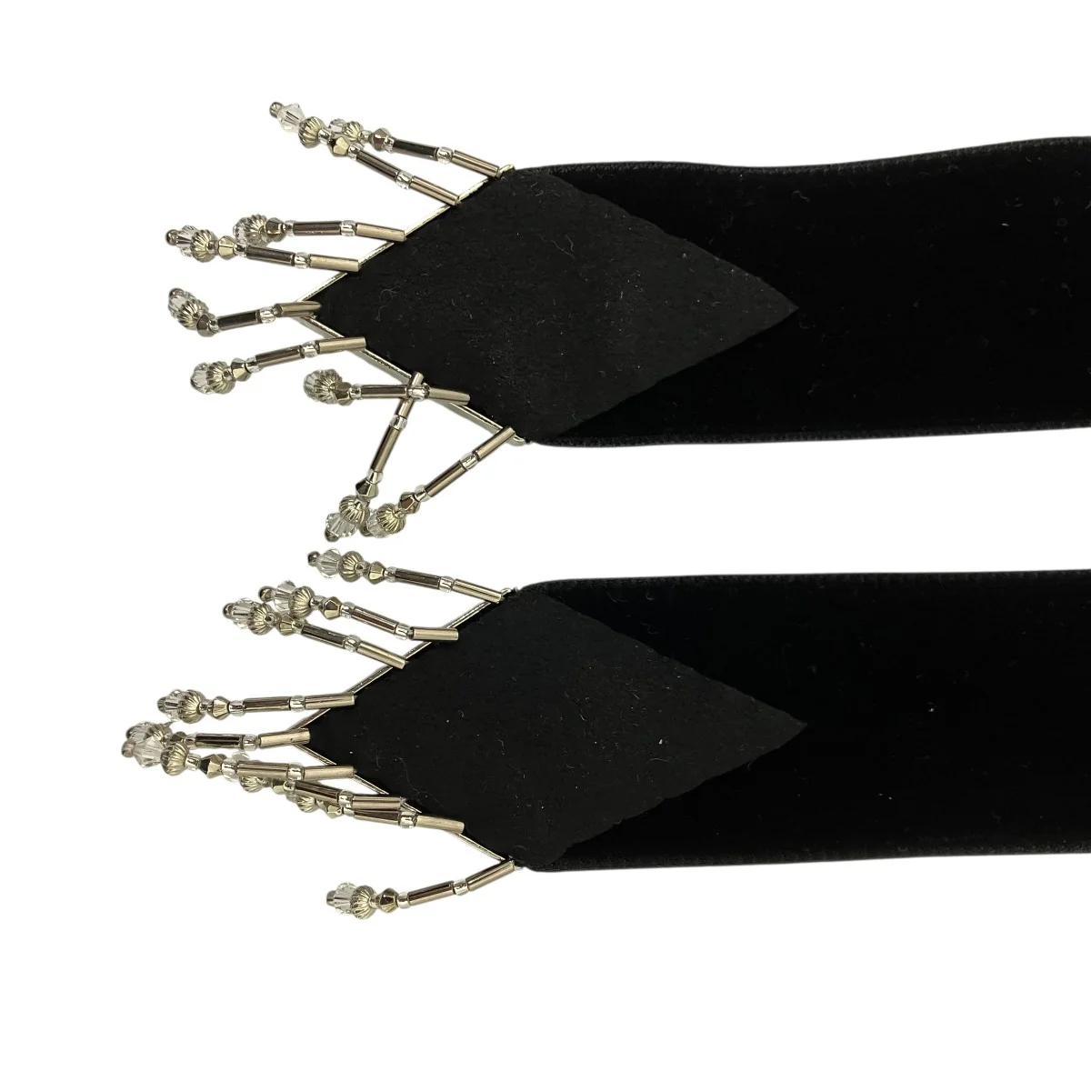 CRYSTAL SILVER TIP VELVET LONG RIBBON ベルベットデザインリボン - Image 3