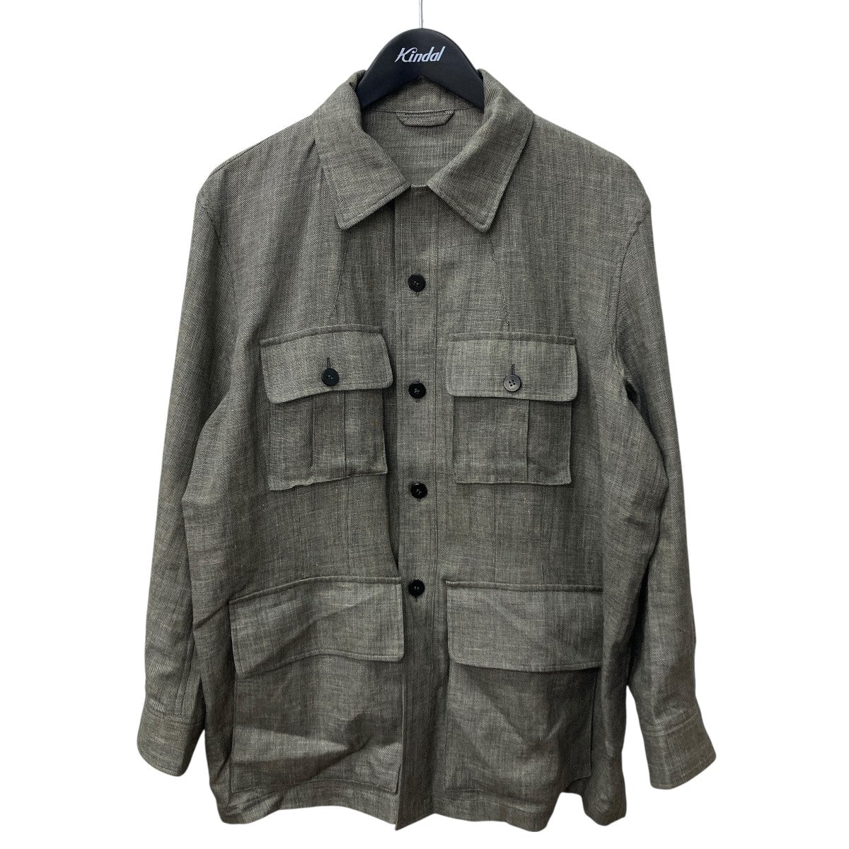 WOOL LINEN SILK SAFARI JACKET サファリシャツジャケット