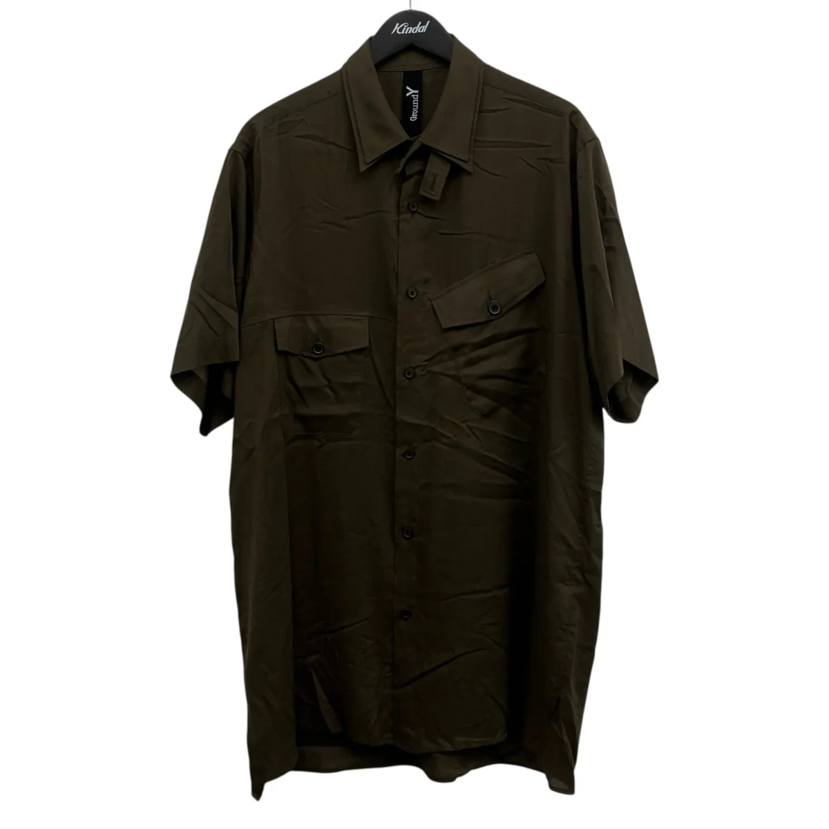 CELLULOSE LAWN DOUBLE COLLAR SLANTED POCKET SHIRT リヨセルアシンメトリーシャツ