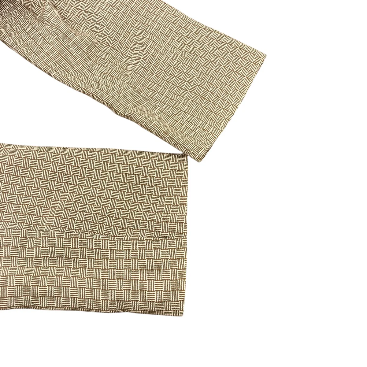 silk linen woven pattern open bib gawn オープンデザインガウン - Image 4