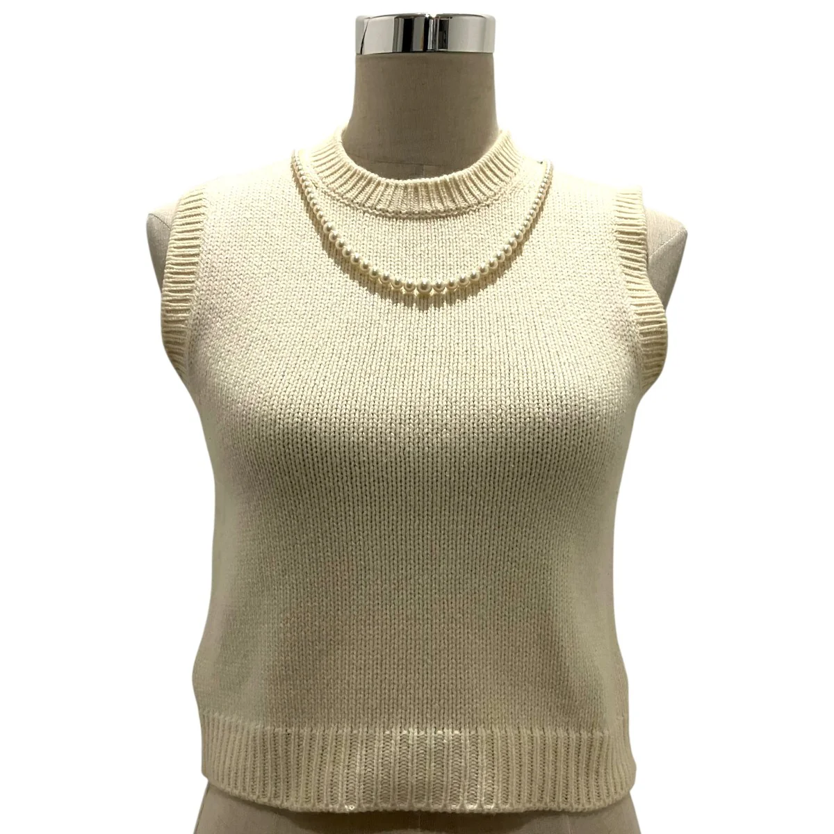 パールカシミヤニットベストMMT820