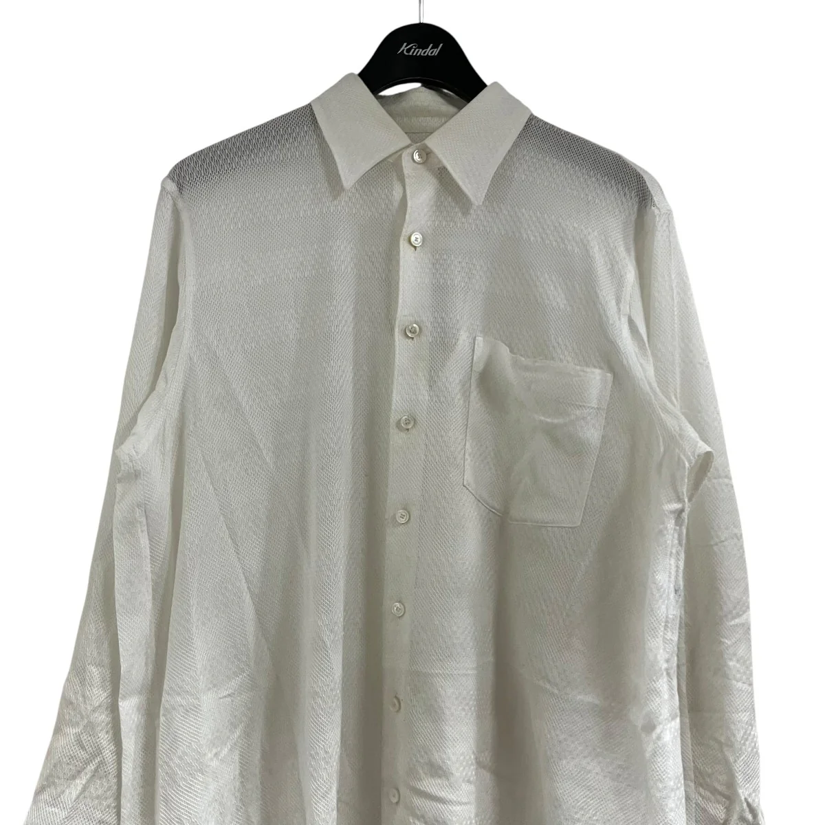 double-front leno cloth long shirtロングレースシャツ1545106005 - Image 2