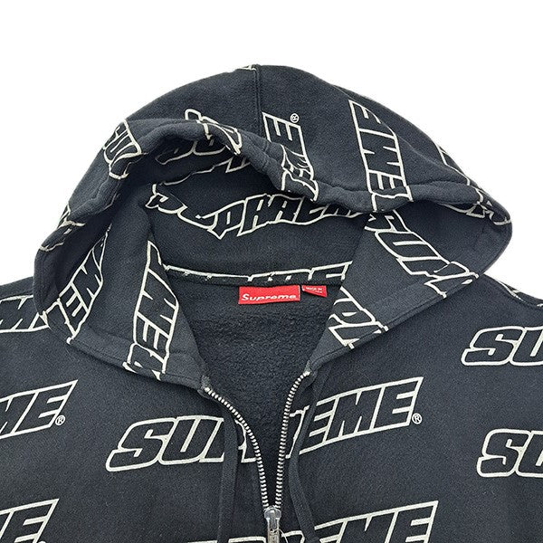18SSRepeat Zip Up Hooded SweatshirtロゴプリントZIPUPスウェットパーカー - Image 3