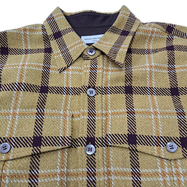 CALENDO 9292 M．W．SHIRT YELフラップポケットチェックネルシャツ - Image 3