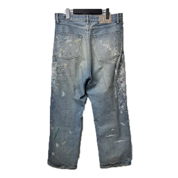 15oz Denim Tuck Splash 4PKペイントクラッシュ加工タックデニムパンツ21-030-HL-8120-3 - Image 2