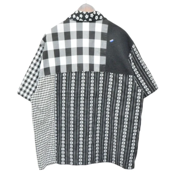 Amb shirt　パッチワーク切替半袖シャツ　BMADSSSH0202BK - Image 2