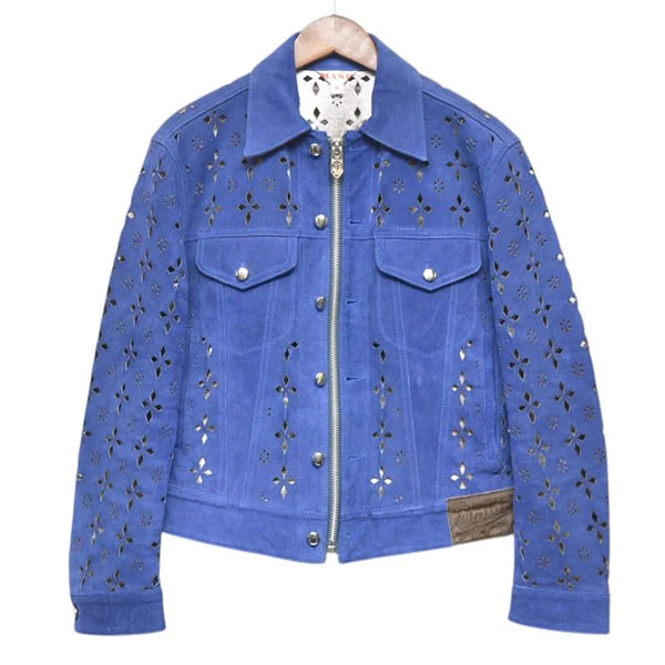 2023SS　DIAMOND-CUT LEATHER JACKET　ダイアモンドカットレザージャケット　スウェードトラッカージャケット　MMSS-BL0723