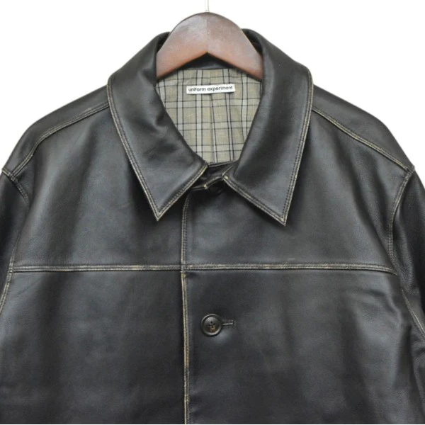 2025AW　LEATHER CAR COAT　USED加工レザージャケット　UE-25200 - Image 4