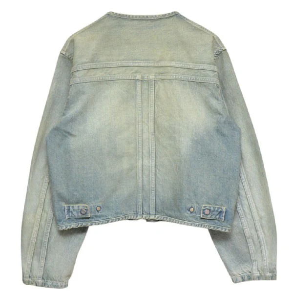 DOUBLE SEAMS RIDERS JACKET IND DAMAGE　ノーカラーデニムジャケット　ライダースジャケット　R25AWTEM01 - Image 2