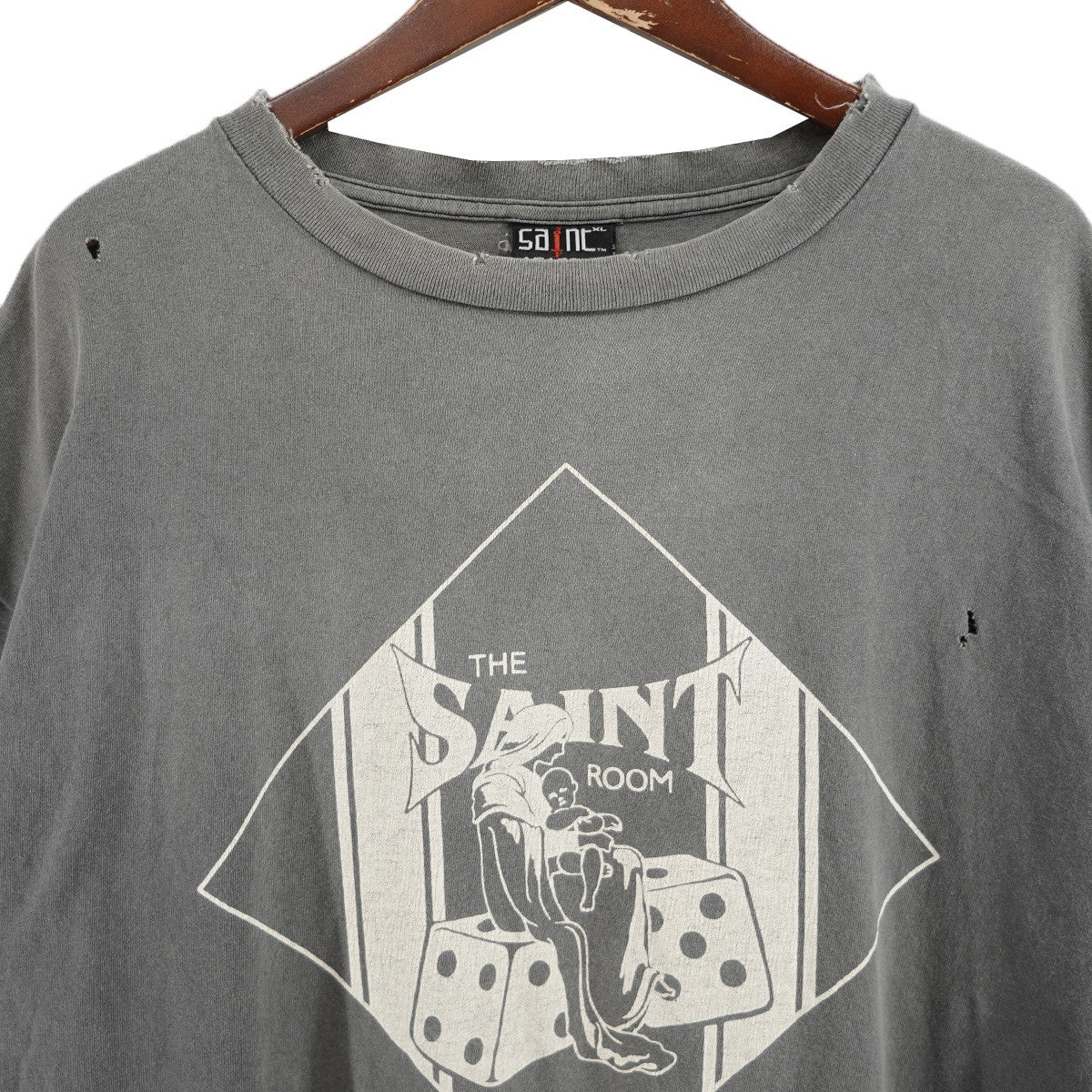 22AW ×SHERMER ACADEMY SA SS TEE ／ SAINT ROOMシャーマーアカデミー Vintage ヴィンテージ加工 Tシャツ - Image 4