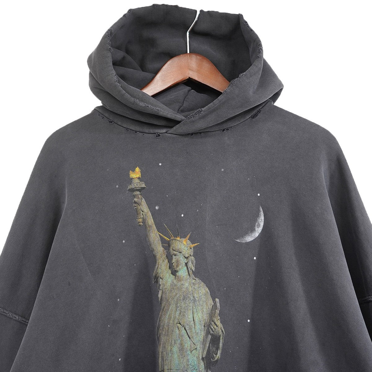 24AW Large Fit Hoodie PARIS LIBERTY HOODIE ヴィンテージ Vintage ダメージオーバーサイズ ロゴ パリス フーディ パーカー - Image 2
