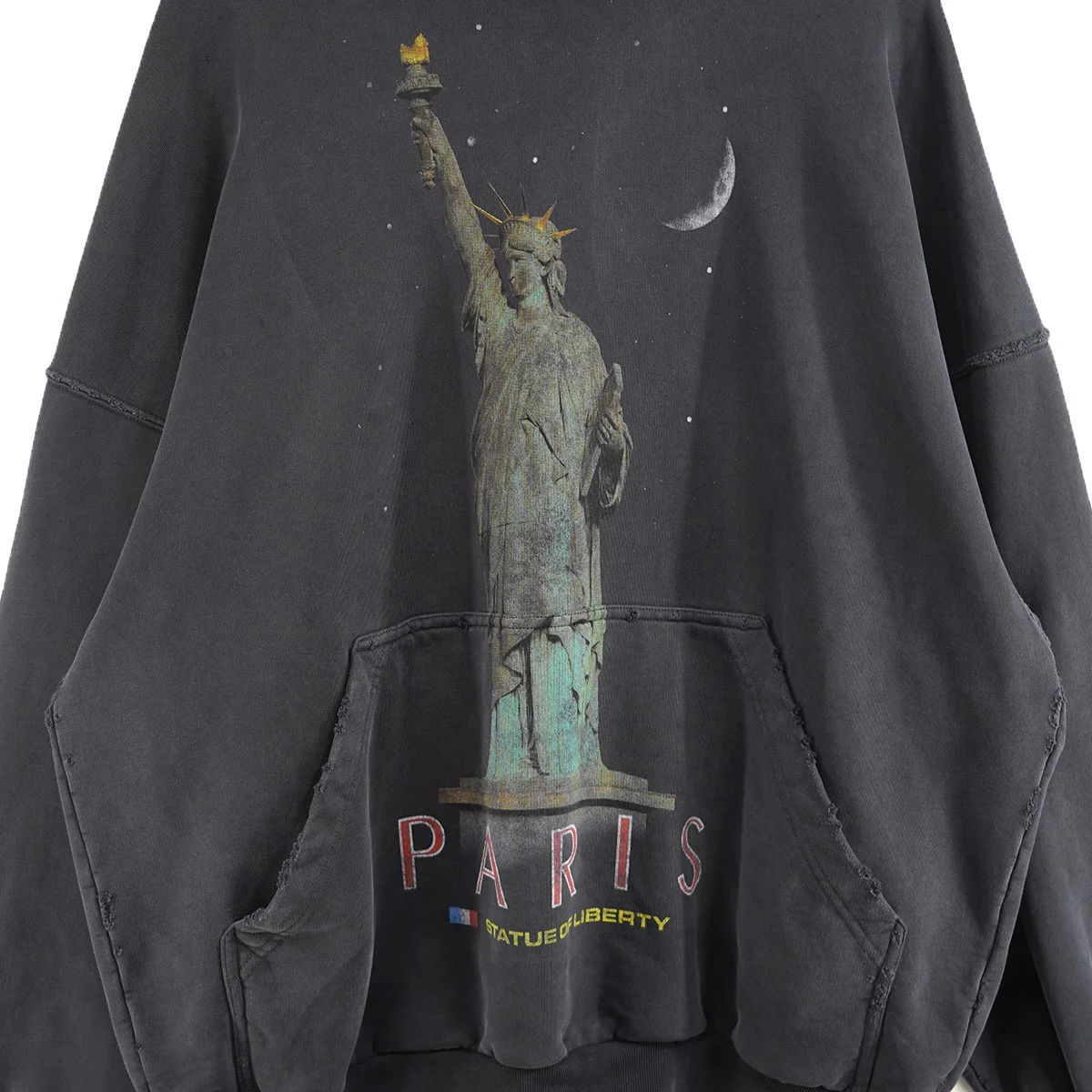 24AW Large Fit Hoodie PARIS LIBERTY HOODIE ヴィンテージ Vintage ダメージオーバーサイズ ロゴ パリス フーディ パーカー - Image 3