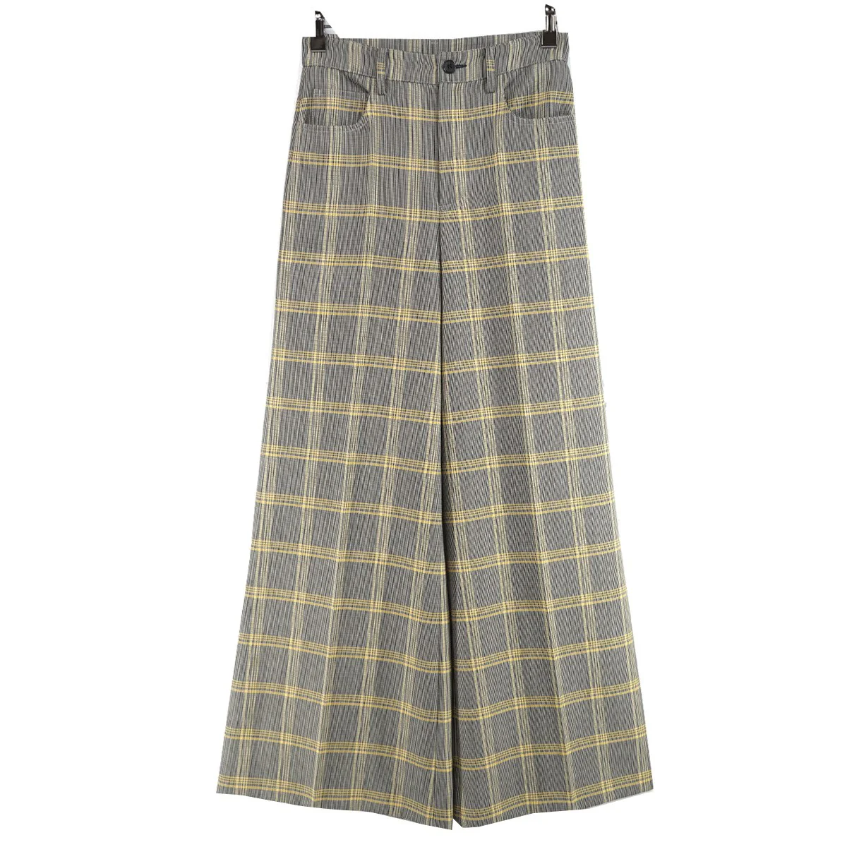 24SS Pants in Wool Blend Check Trousers24SS  チェック ワイド トラウザーズ パンツ