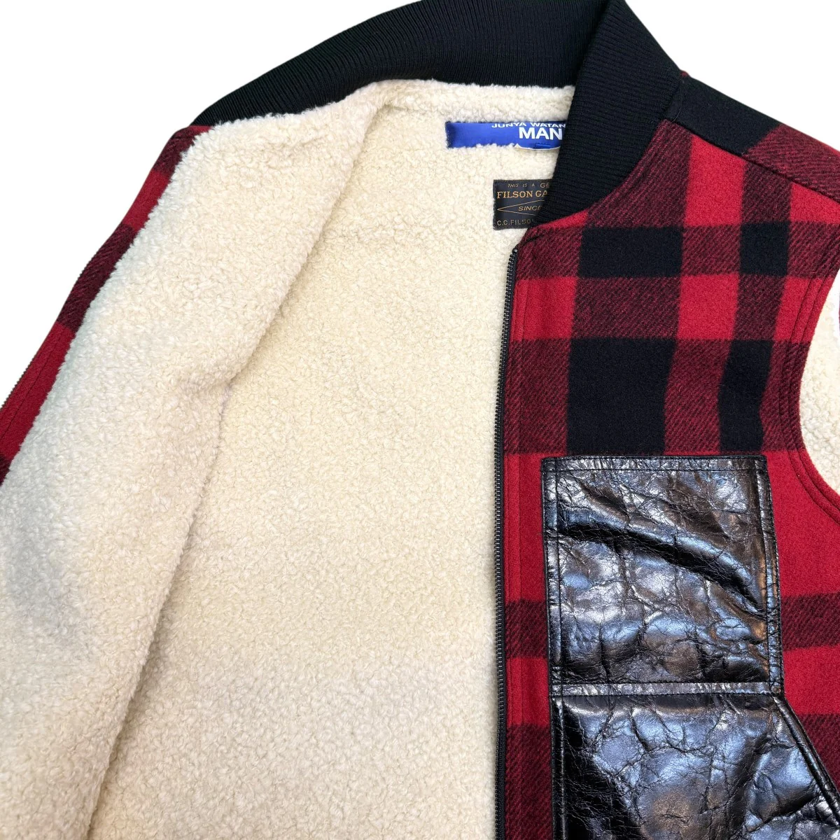 25AW/マッキーノウールチェック レザー ベスト／フィルソンコラボベスト/WP-V001 - Image 5
