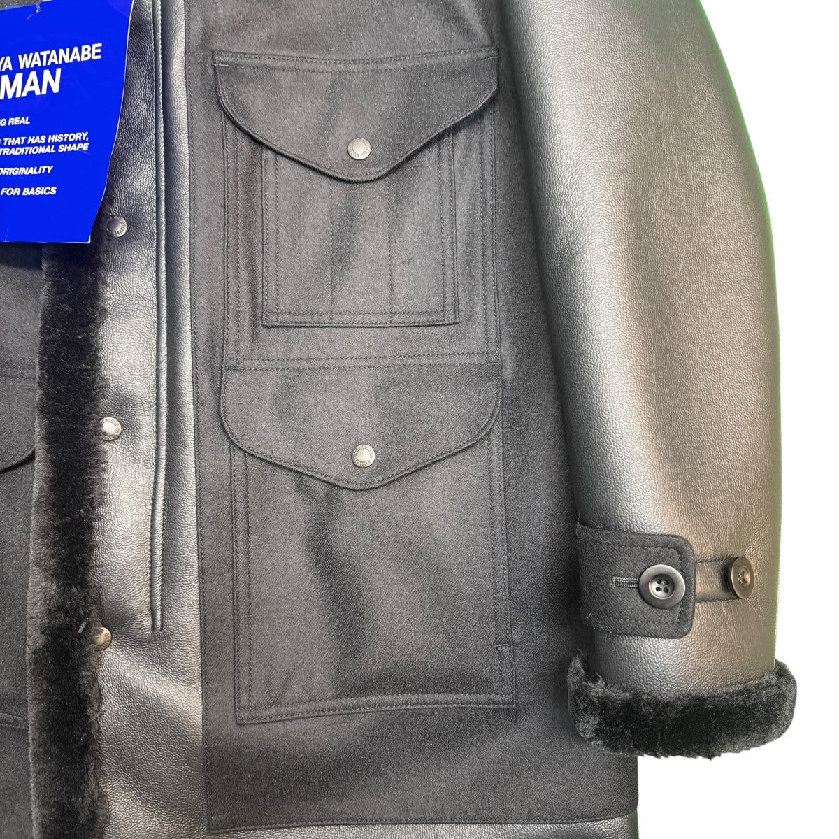 25AW/Faux Fur Trimmed Coat／フィルソンコラボフェイクファーコート/WP-C009-051 - Image 4