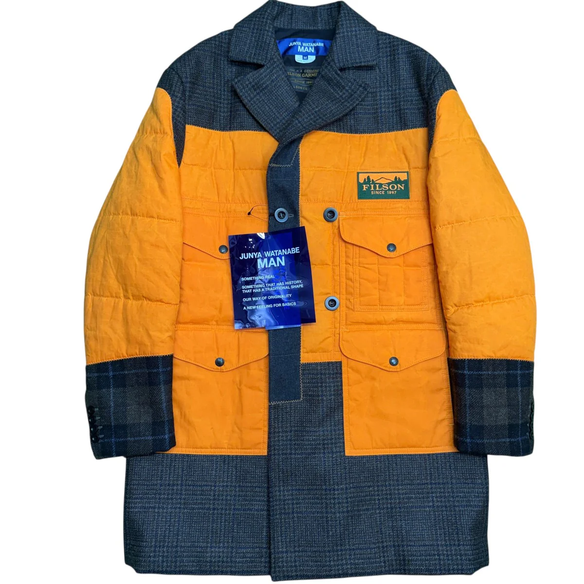 25AW/パッチワークコート／フィルソンコラボドッキングコートWP-C005