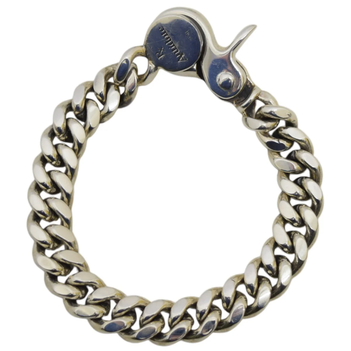 Engraved Miami Chain Braceletシルバー チェーンブレスレット - Image 2
