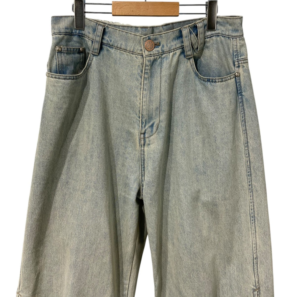 25SSWashed Selvedge DenimウォッシュドVINTAGE加工ワイドデニムパンツ - Image 4