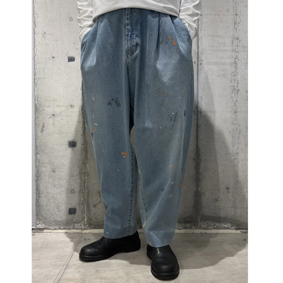 25AWDenim Tapered Trousers (Paint-Splattered)デニムテーパードペイントスプレー加工パンツ - Image 2