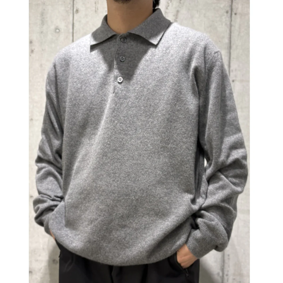 90'sCashmere Knit Poloカシミヤニットポロシャツ - Image 2