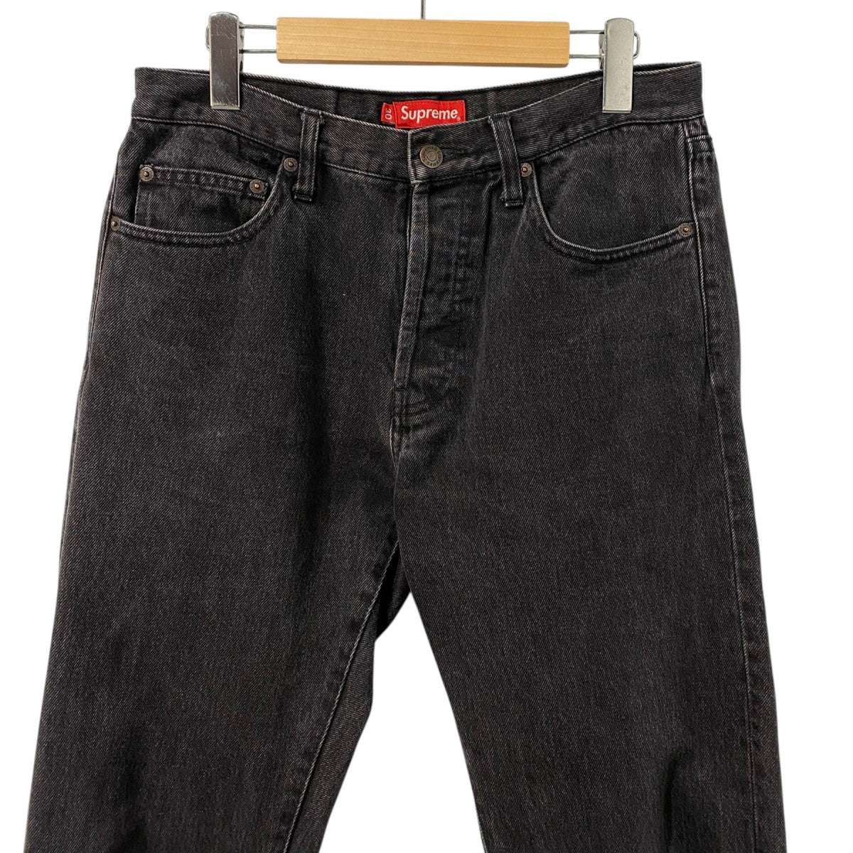 Stone Washed Black Slim JeanウォッシュUSED加工デニムパンツ - Image 3
