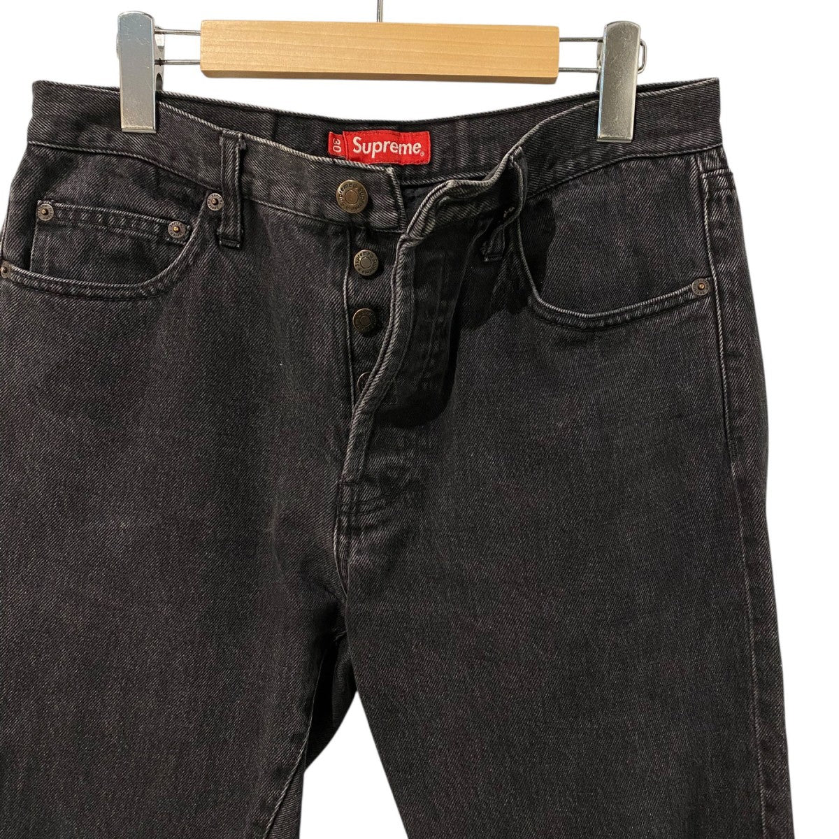 Stone Washed Black Slim JeanウォッシュUSED加工デニムパンツ - Image 4