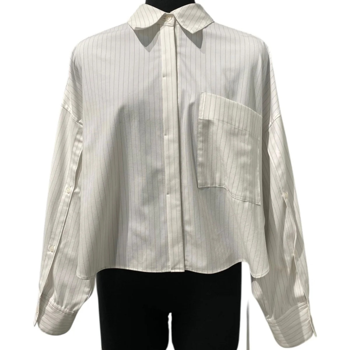 Oversized 4way Shirtオーバーサイズ多機能ストライプストレッチシャツ - Image 2