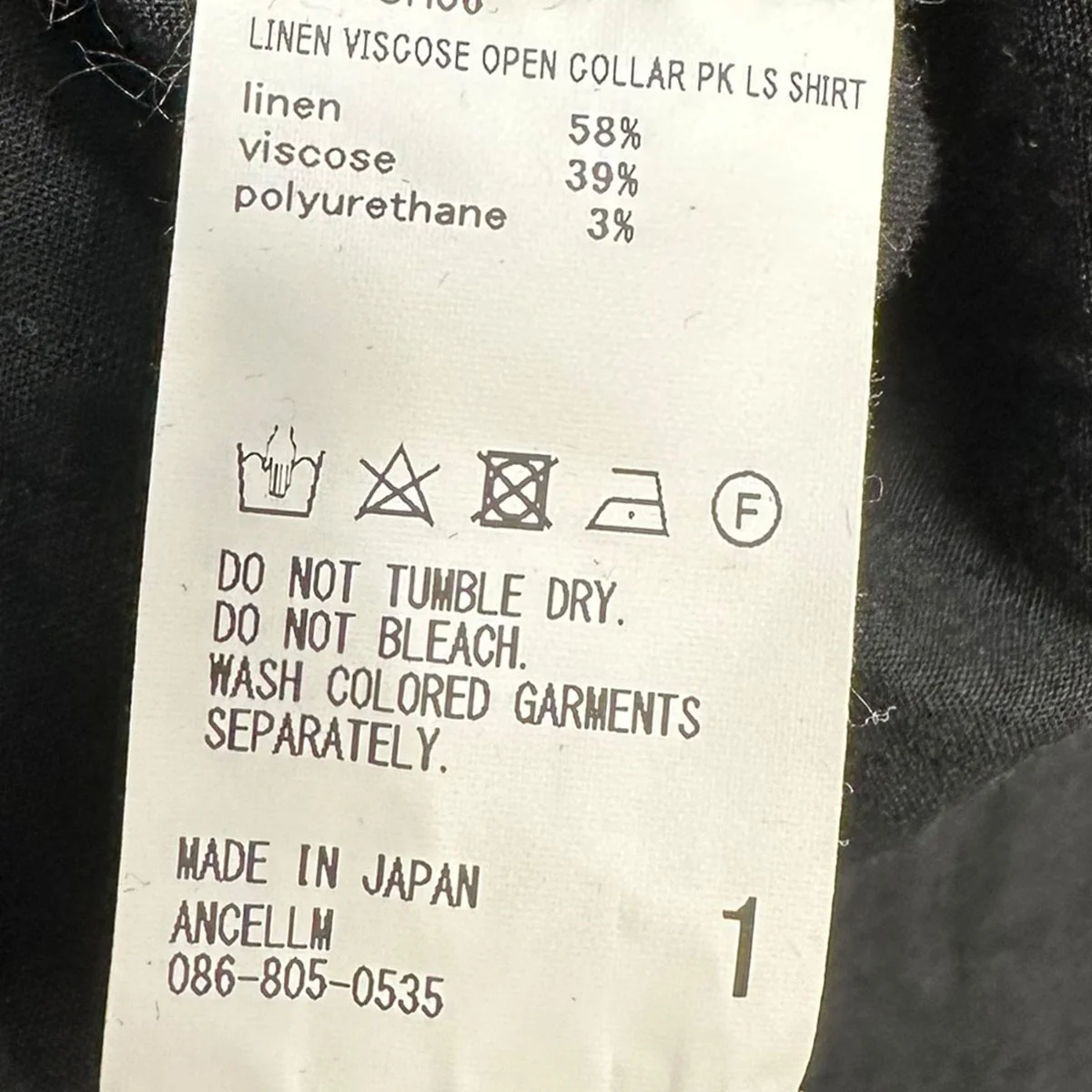 LINEN VISCOSE OPEN COLLAR PK LS SHIRTシャツジャケットANC-SH06 - Image 6