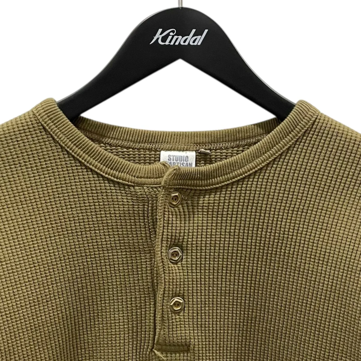 ヘンリーネックカットソー ヘビーサーマルヘンリー長袖Tシャツ - Image 3