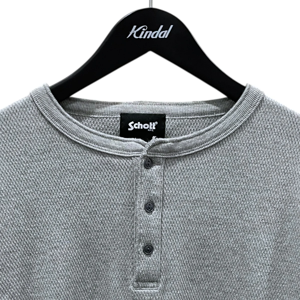 ネンリーネックカットソー HONEYCOMB WAFFLE HENRY NECK T-SHIRT ハニカムワッフル ヘンリーネック Tシャツ 782-5930007 - Image 3