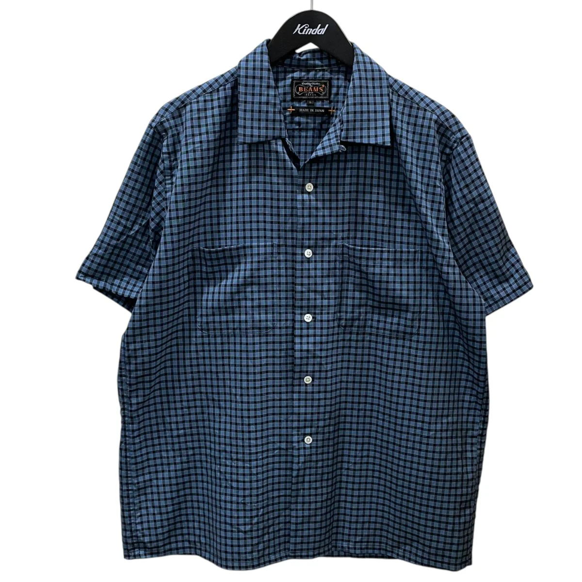 チェック柄オープンカラー半袖シャツ Open Collar Washable Wool Plaid オープンカラー ウォッシャブル ウール プレイド 38-01-0176-139