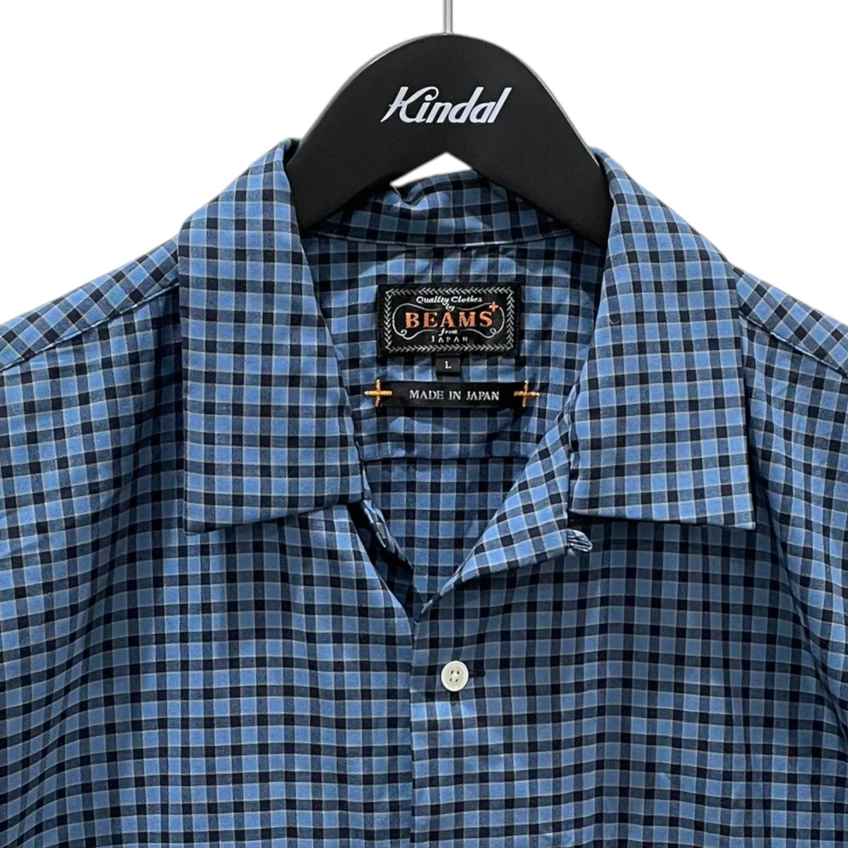 チェック柄オープンカラー半袖シャツ Open Collar Washable Wool Plaid オープンカラー ウォッシャブル ウール プレイド 38-01-0176-139 - Image 3