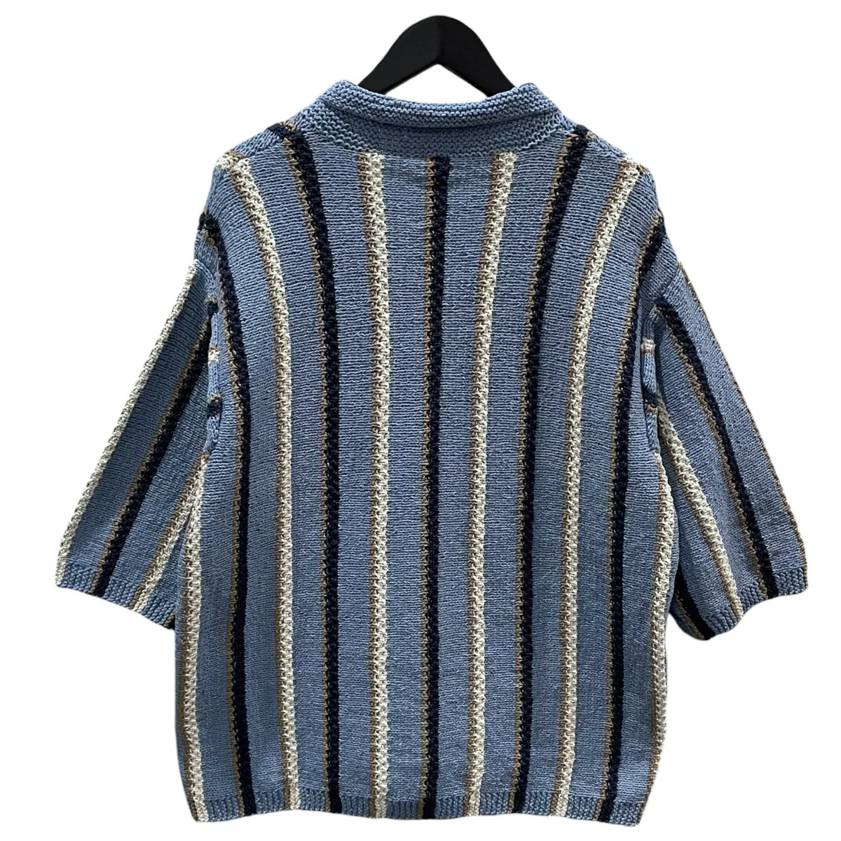 23SS 半袖ニットポロシャツ multi stripe hand knit polo マルチストライプ ハンドニットポロ - Image 2