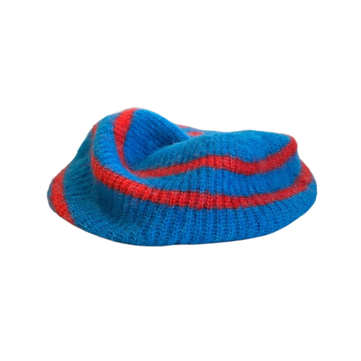 Soft Wool Beretボーダーニット帽A4326 - Image 2