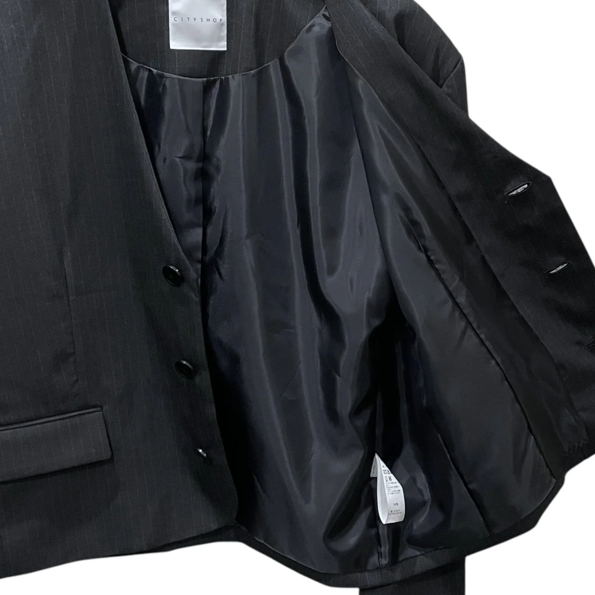 25AW ストライプ柄ノーカラーショートジャケット SHORT NO COLLAR ジャケット 25010042814040 - Image 4