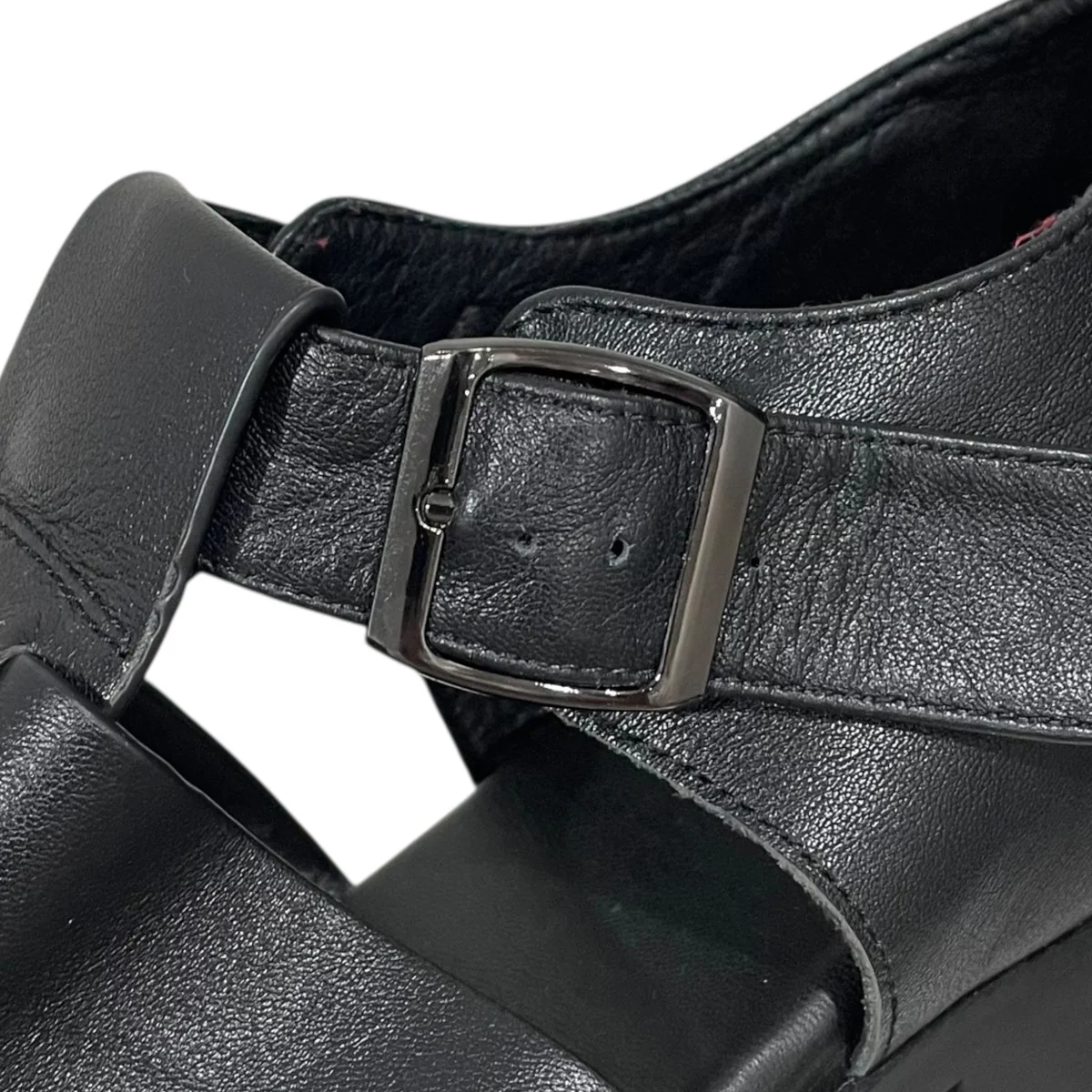 リアルレザー スクエアトゥ グルカ ヒールサンダル Real Leather Squaretoe Gluca Heelsandal - Image 4