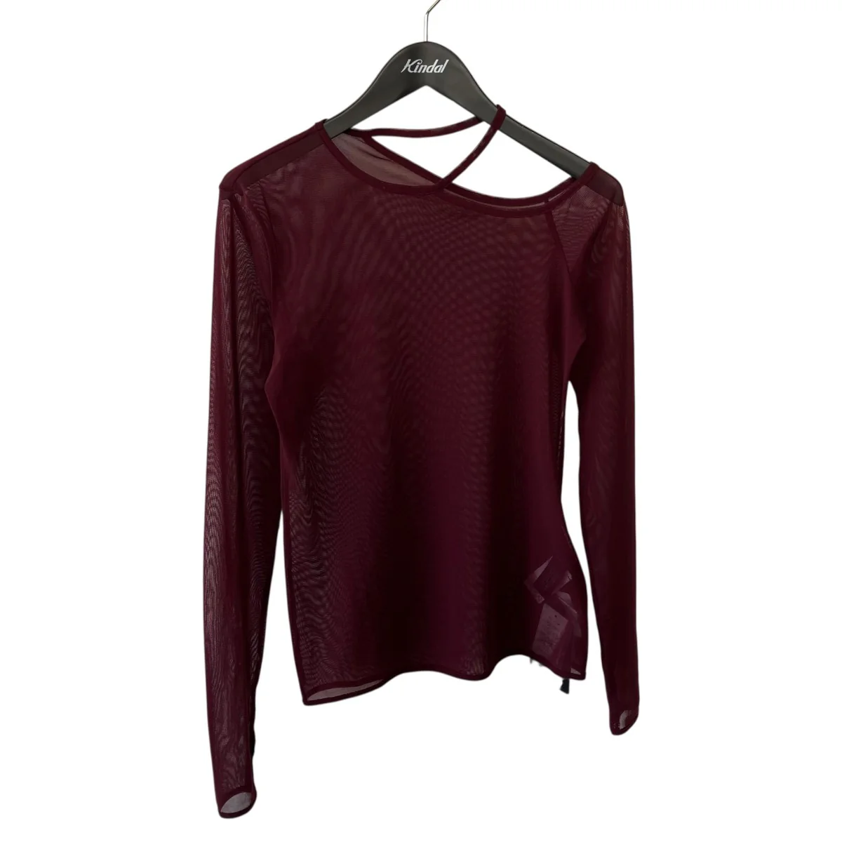 TULLE TIGHT OPEN SHOULDER T-SHIRTシアーカットソーLL-T19-946