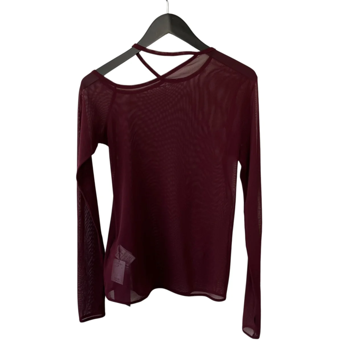 TULLE TIGHT OPEN SHOULDER T-SHIRTシアーカットソーLL-T19-946 - Image 2