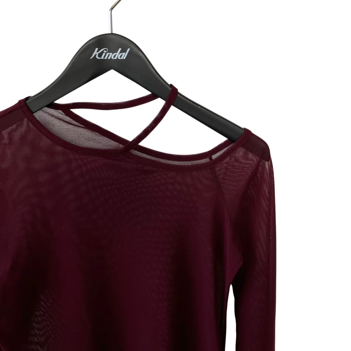 TULLE TIGHT OPEN SHOULDER T-SHIRTシアーカットソーLL-T19-946 - Image 3