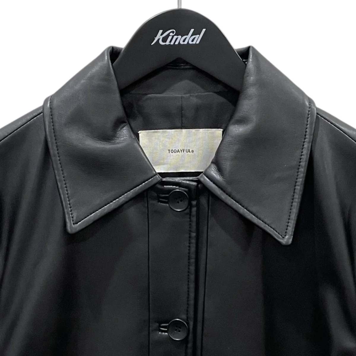 24AW エコレザーステンカラージャケット Ecoleather Soutiencollar Jacket 12420105 - Image 3