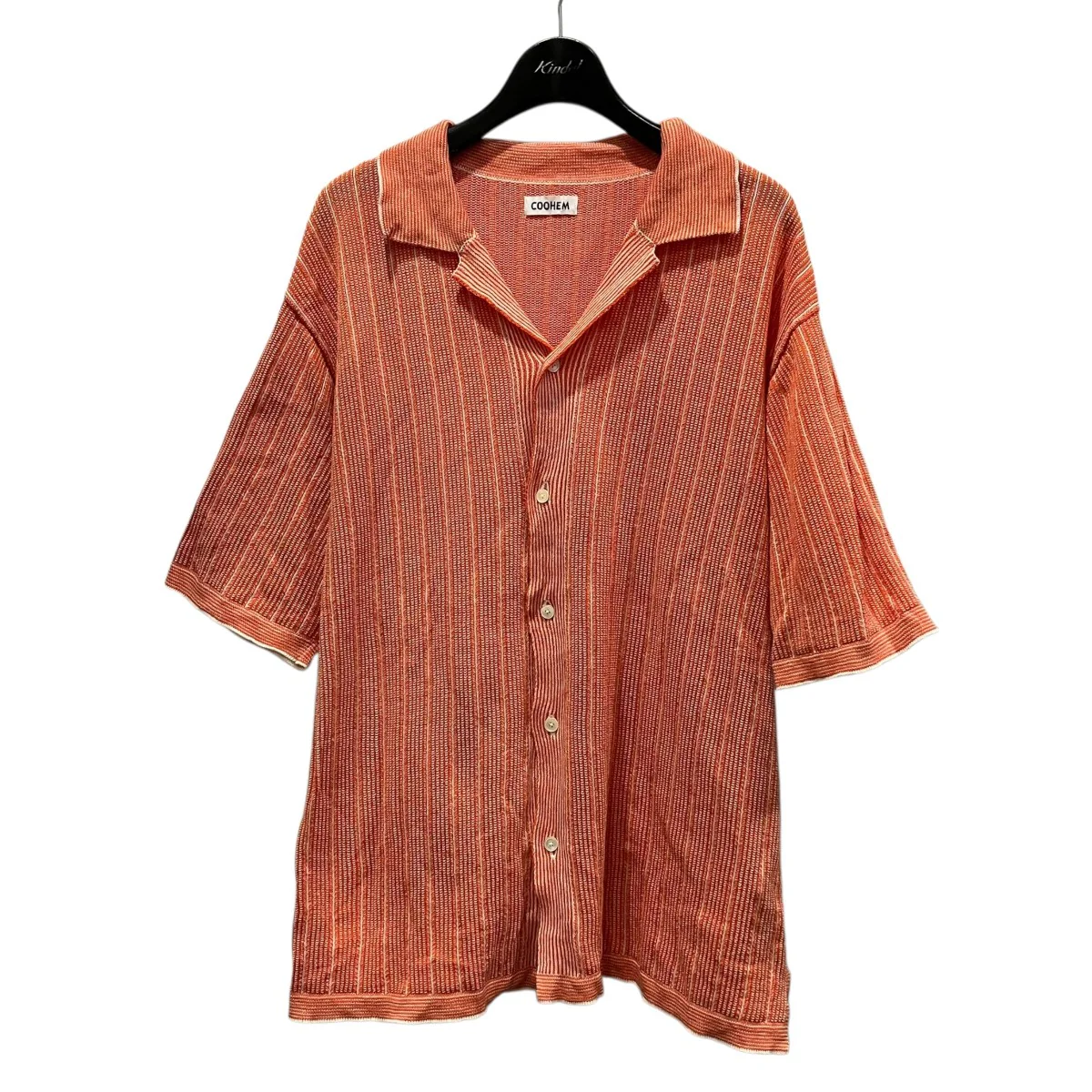 COTTON STRIPE KNIT SHIRTコットンストライプニットシャツ11-242-027
