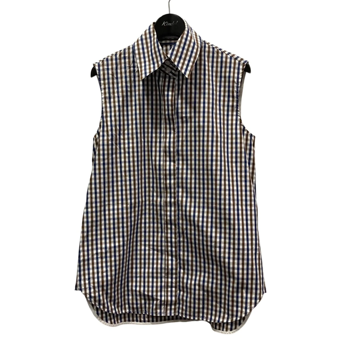 SLEEVELESS TIE BL M．GINGHAMノースリーブブラウスMB231-5012