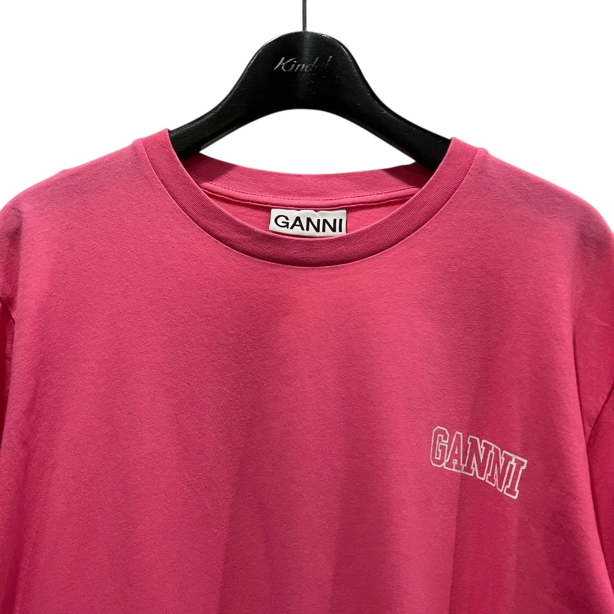 Ganni T-shirt in organic cottonロゴ半袖TシャツT3375 - Image 3
