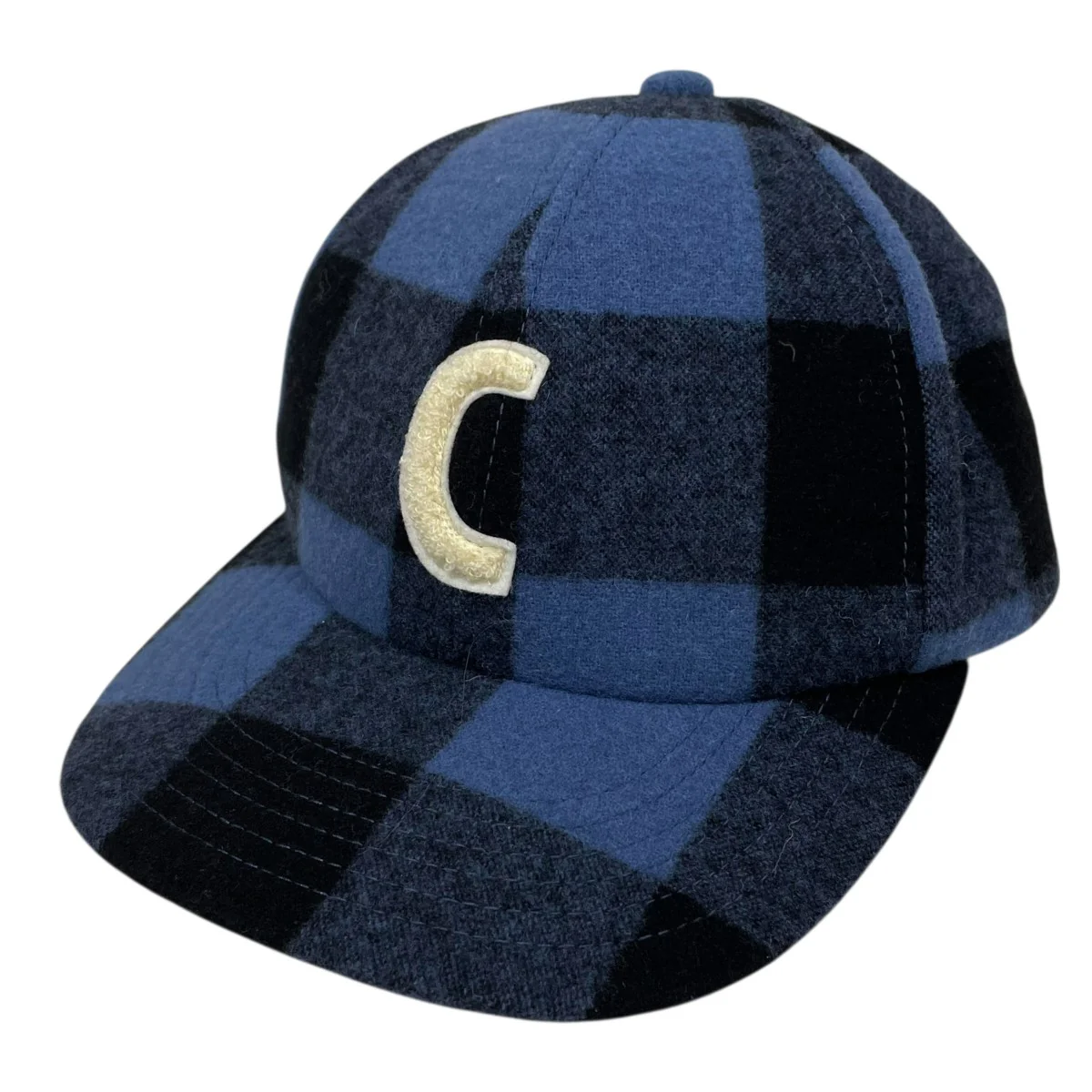 チェック柄ベースボールキャップ Wool cap ウールキャップ